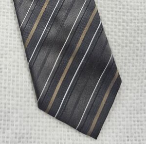 Armani Collezioni Mens Neck Tie Stripe Silk Italy Satin Career Classic Designer